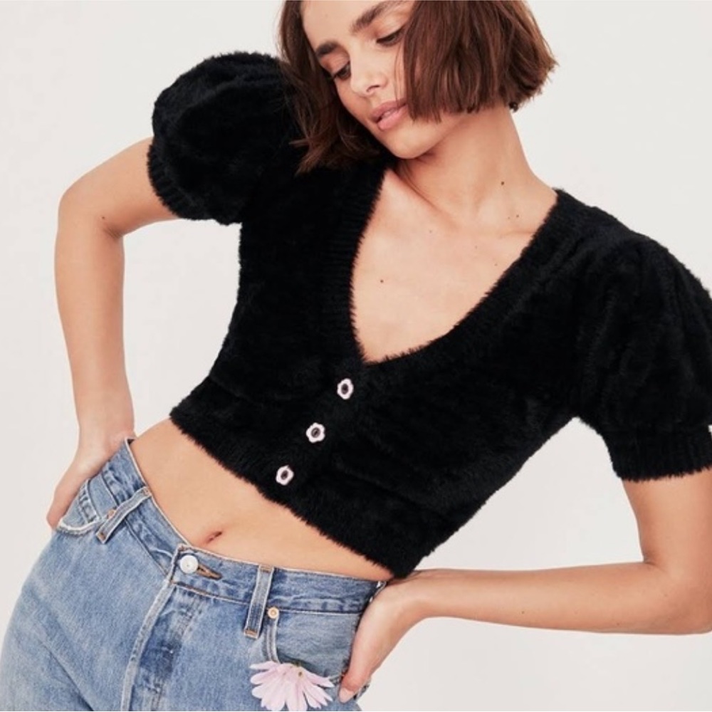 For Love And Lemons Fuzzy Short Sleeve